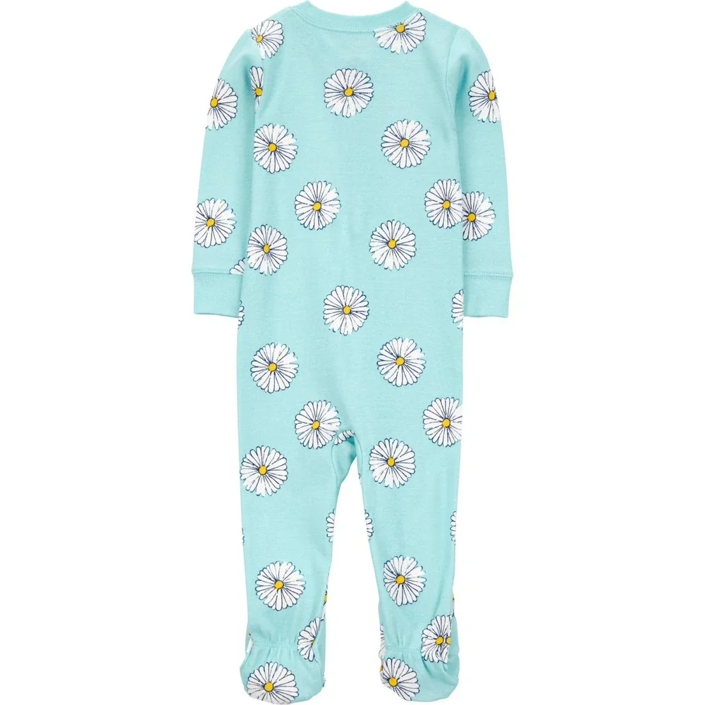 Child of Mine by Carters Baby Pajama 12M Blue One Piece Full Zip Footed Warm